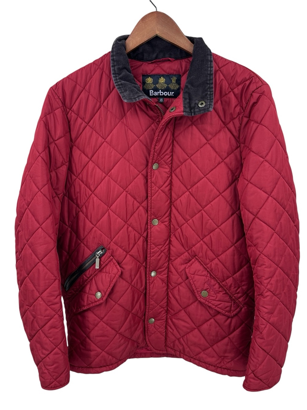 BARBOUR Shoveler Jacket Chelsea Coat Quilted Red